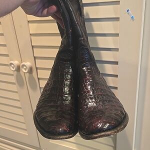 Black Cherry Caiman Boots